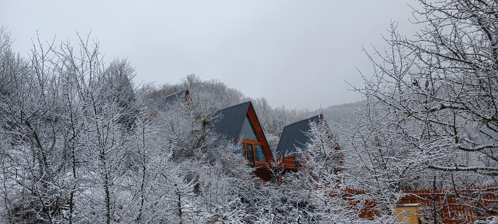Фото Wooden cozy A-Frame in Tskhvarichamia